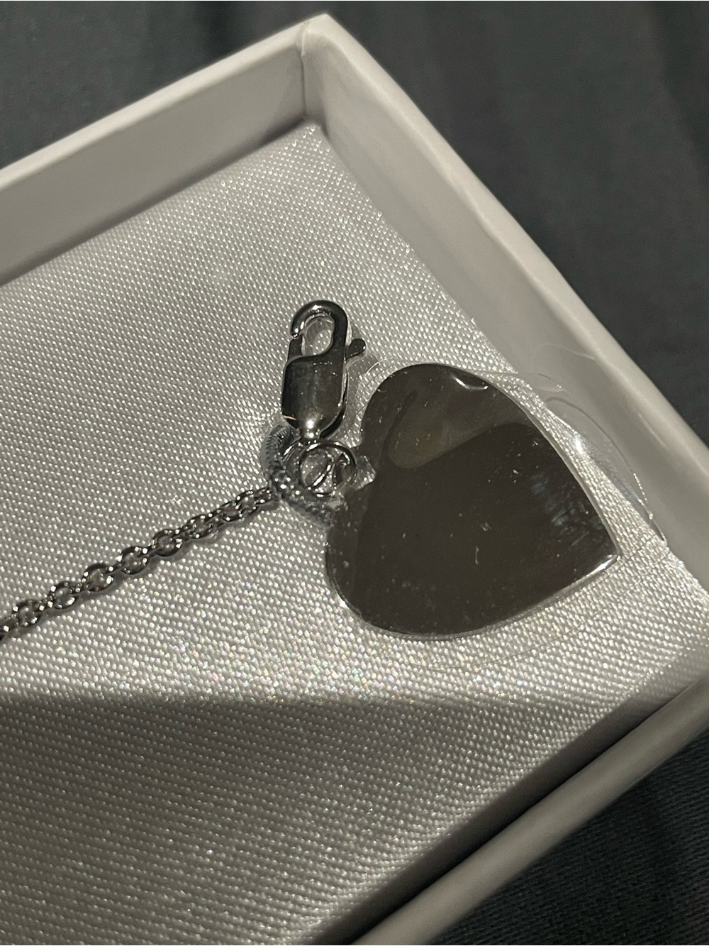 Sterling Silver Heart Pendant Necklace - Shiny Silver